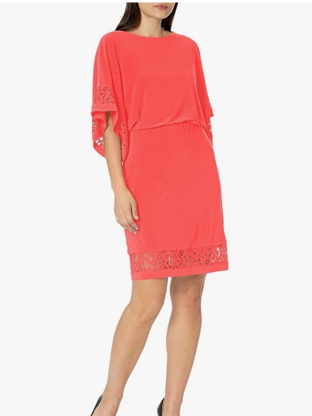 Jessica Howard Coral Lace-Trim Dress